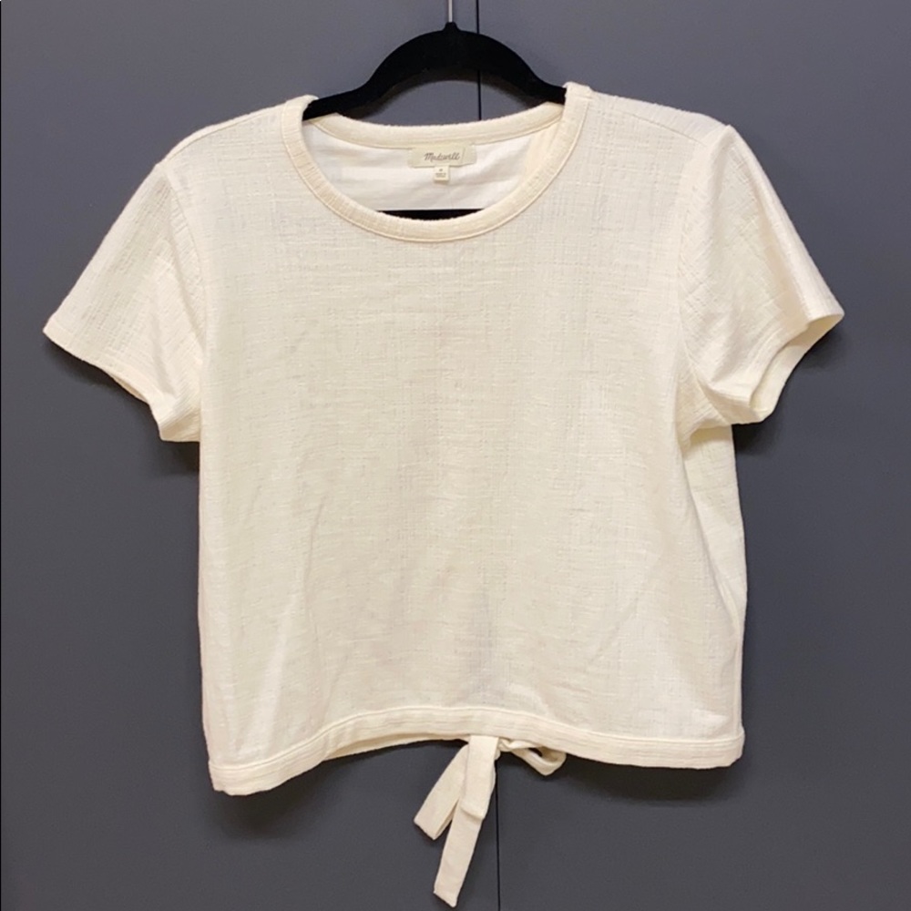NWT Madewell Tee with open back/bow detail
